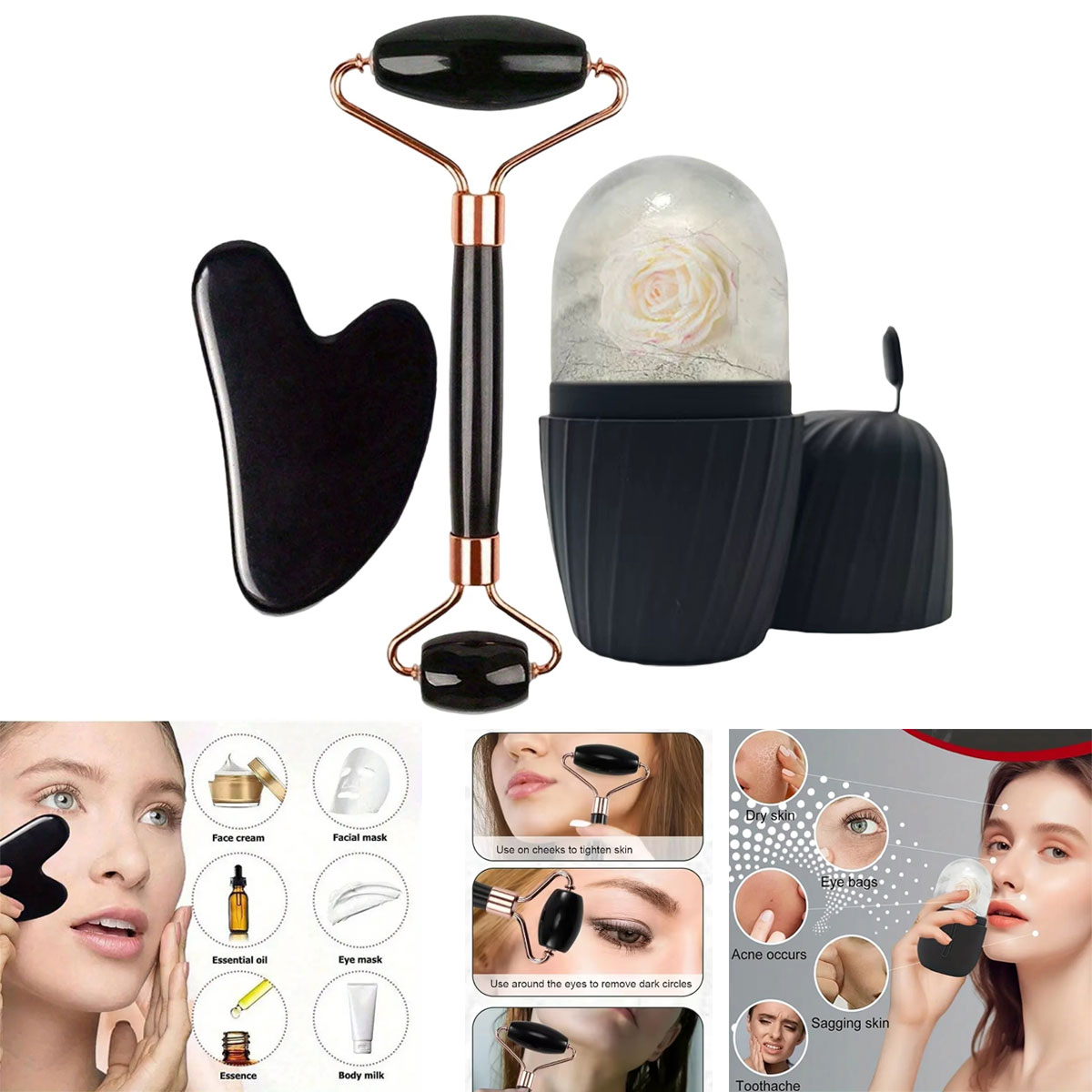 Ice Face Roller Set 1/2/3pcs F - Skincare Ingredients Checker 评论和价格